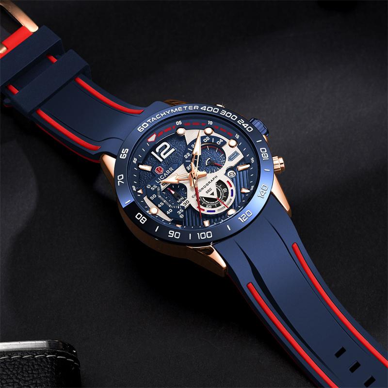 LICARR Waterproof Chronograph Men's Watch Sports Calendar