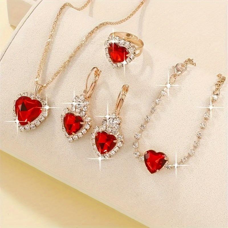 4pcs luxury fashion chic jewelry set sparkling design dazzling jewelry sets, party, holiday gifts