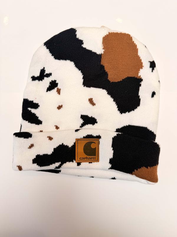 Garharll Cow Print Beanie for Men and Women - Soft and Warm Winter Accessory