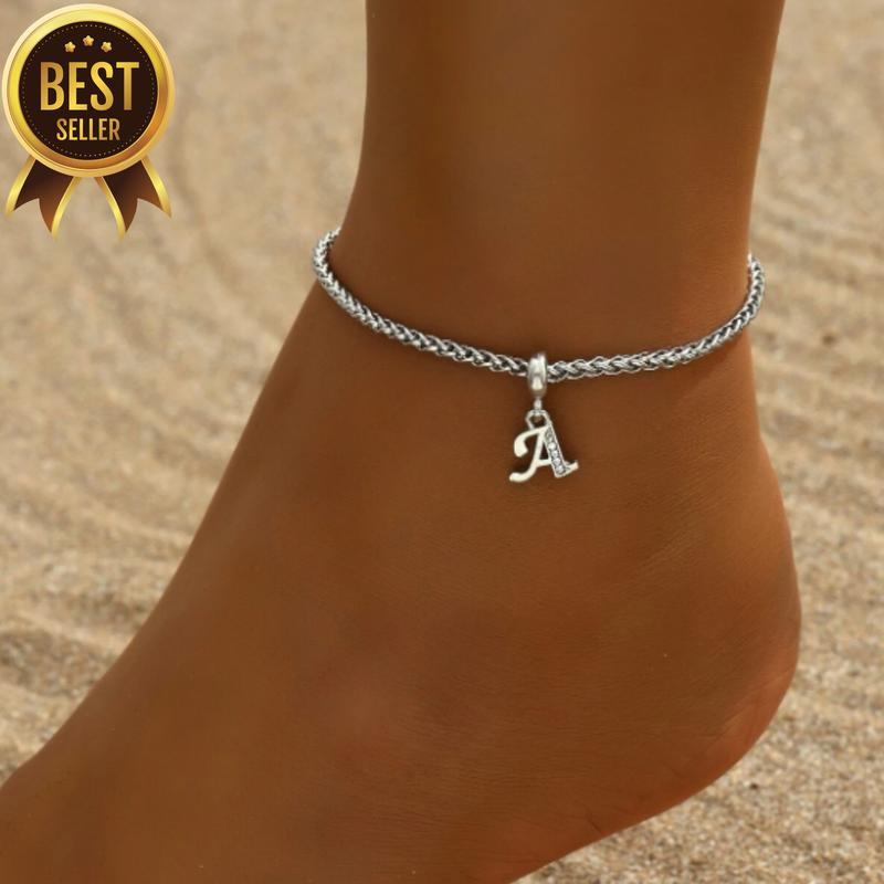 Elegant Fashion trend anklet, resort style 26 letters for women