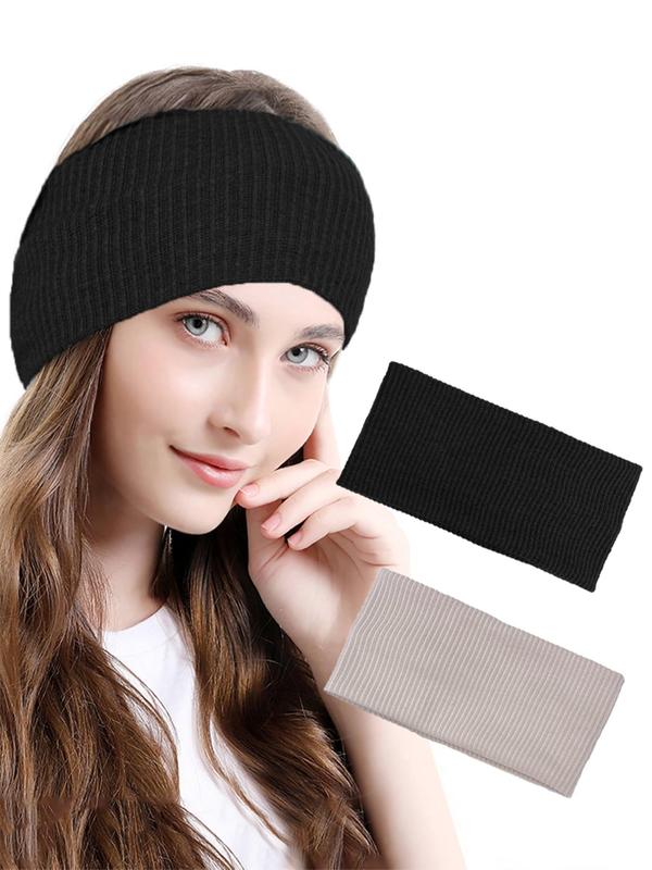 Women's Minimalist Plain Color Casual Hair Band,  Fashion Knitted Hair Band, Casual Sporty Hair Accessories for Daily Wear, Unique Gifts for Women