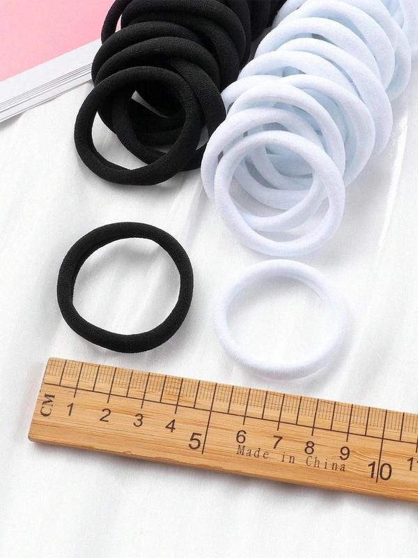 50pcs Summer Simple Plain High Elastic Hair Ties Daily Casual Versatile Hair Accessories forWomen, Minimalist Headwear Suitable for ThickHair, Fashion Hair Accessories for Party, DailyClothing Decor