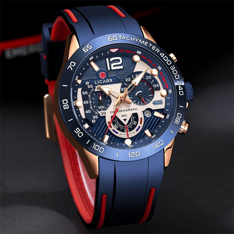 LICARR Waterproof Chronograph Men's Watch Sports Calendar