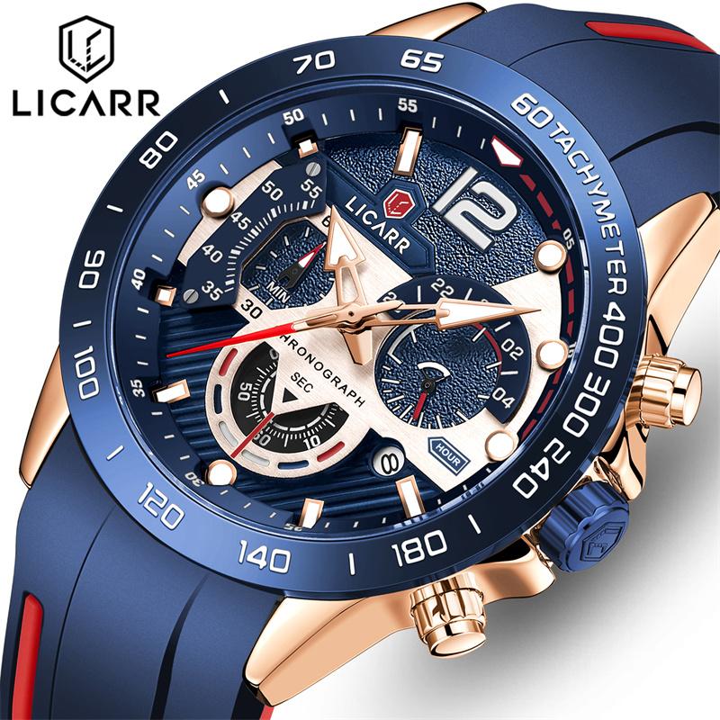 LICARR Waterproof Chronograph Men's Watch Sports Calendar