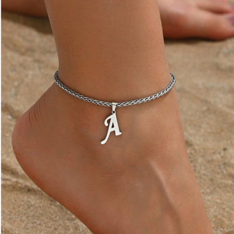 Elegant Fashion trend anklet, resort style 26 letters for women