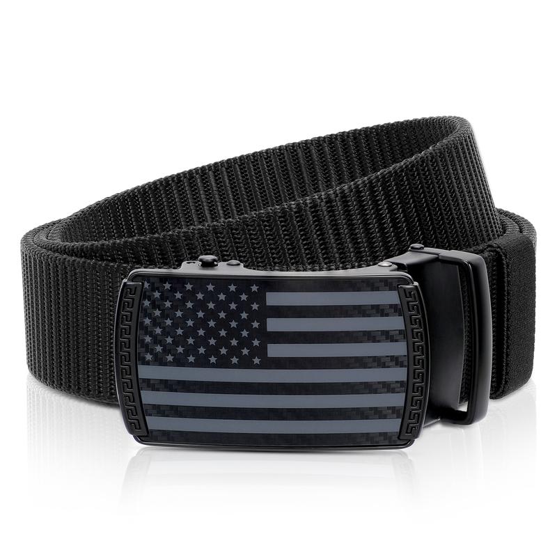 Ratchet Golf Belt for Men, Nylon Web Tactical Belt with Automatic Slide