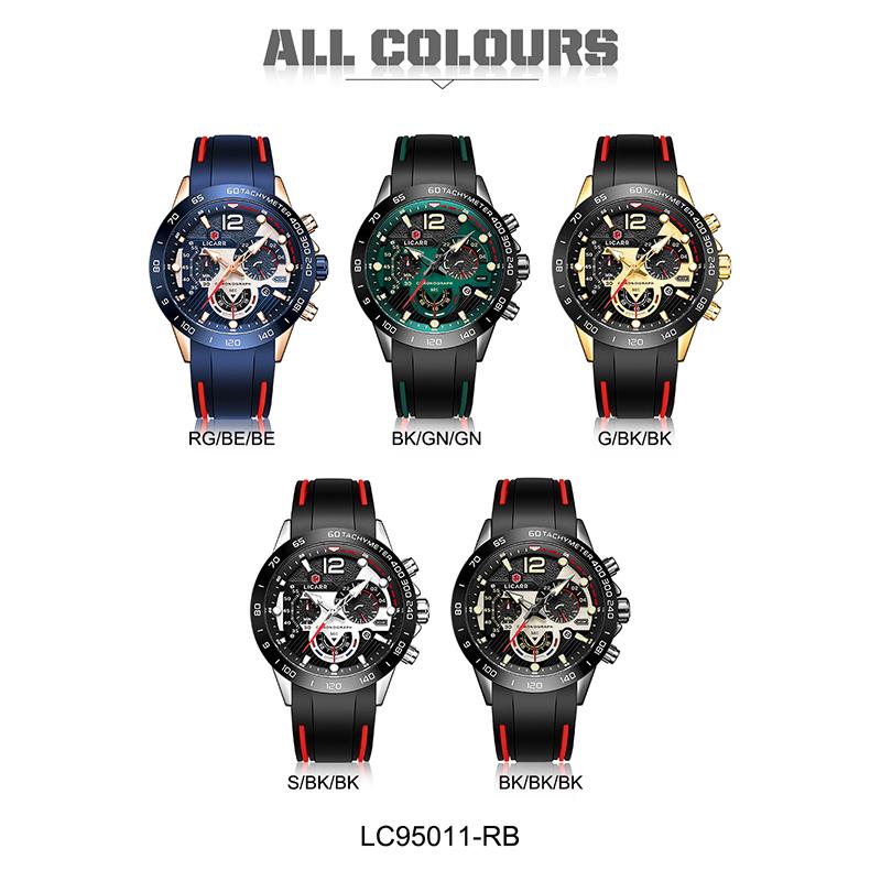 LICARR Waterproof Chronograph Men's Watch Sports Calendar