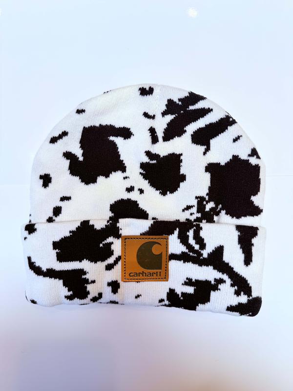 Garharll Cow Print Beanie for Men and Women - Soft and Warm Winter Accessory