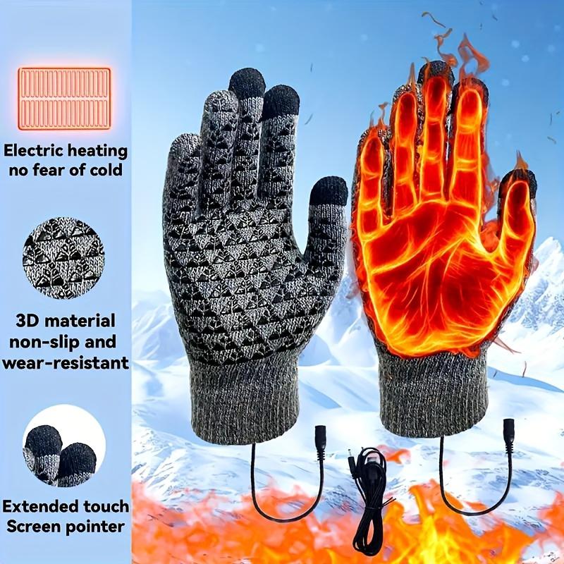 USB Powered Self-Heating Polyester Sports Gloves with Non-Slip Silicone Design for Cold Weather Outdoor Activities and Touch Screen Capability