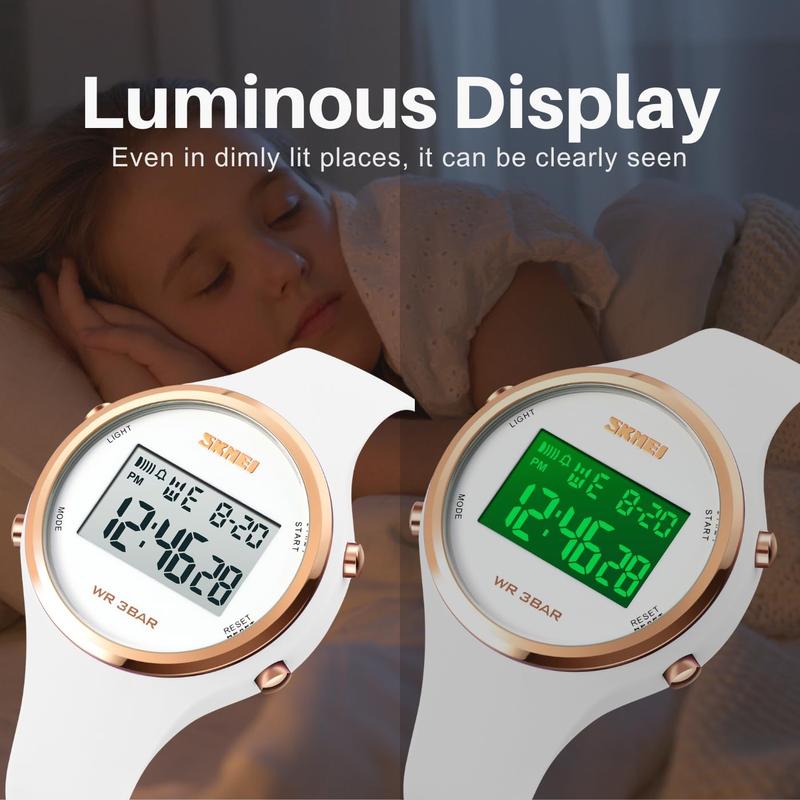 Digital Watch for Women Waterproof ports Watches for  and Womens Unisex Wristwatch with Luminous Display