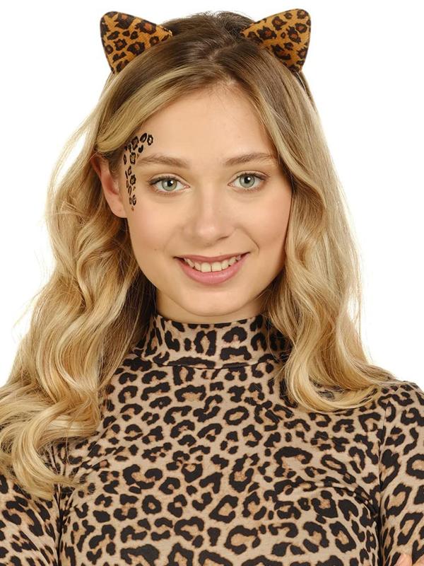 Leopard Print Cat Ear Design Hair Band, Cute Hair Accessories for Women & Girls, Fashion Hair Accessories for Party, Daily Clothing Decor