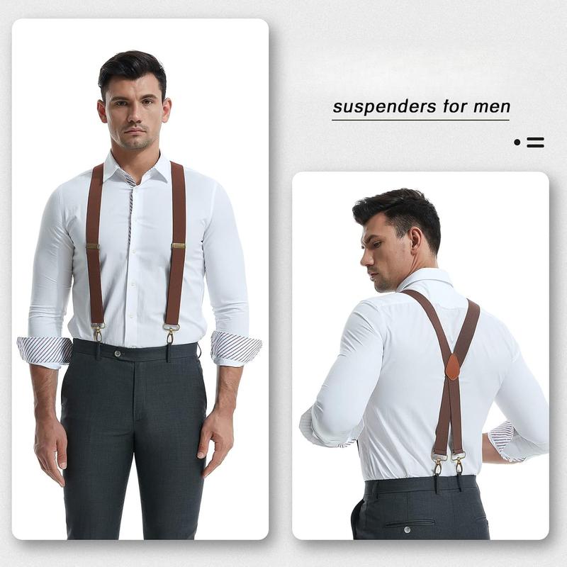 Suspenders for Men Heavy Duty Swivel Hooks Retro X- Adjustable Brace