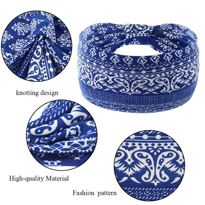 Wide Headbands for Women Non Slip Headbands Elastic Tie dye Headbands  Workout Sweat Bands Running Sport Hair Bands,Pack of 6