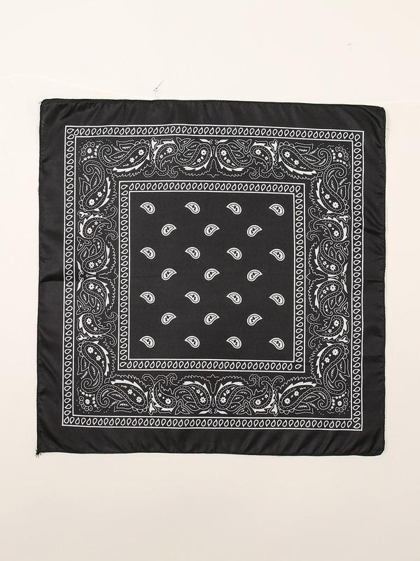 Fashion Paisley Print Square Hijab, Casual Versatile Bandana for Women & Men, Fashion Accessories for Daily Wear