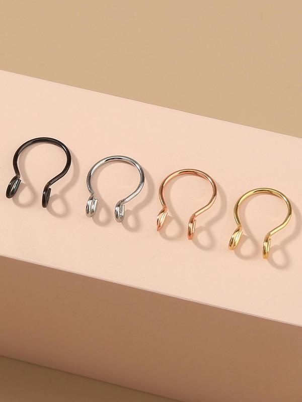 Magnetic Nose Ring, Stainless Steel Fake Nose Ring, Fashionable Body Jewelry for Women & Men, Trendy All-match & Exquisite Jewelry for Birthday Gift