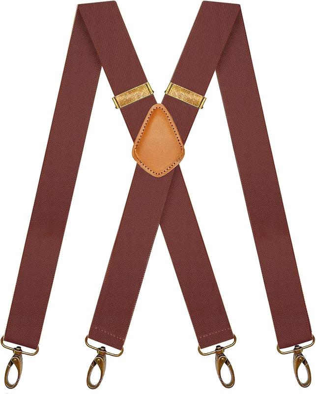 Suspenders for Men Heavy Duty Swivel Hooks Retro X- Adjustable Brace