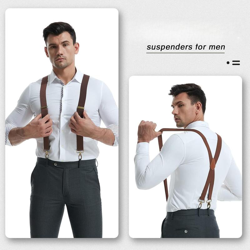 Suspenders for Men Heavy Duty Swivel Hooks Retro X- Adjustable Brace