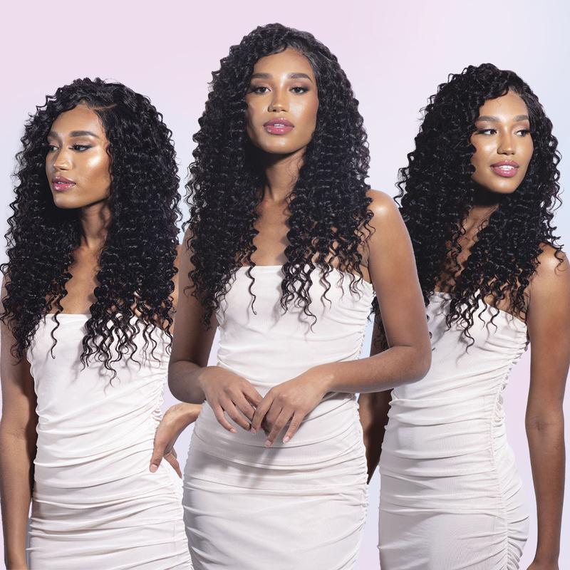 Shake-N-Go Virgin Remy Hair Weave Glossy 3 Bundles Deep Wave