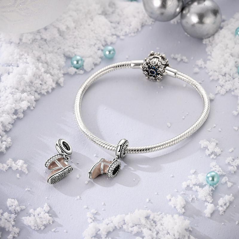 925  Silver Christmas Snowman Penguin Snowflake Charms Beads Fit Original Panduola Bracelet For Women Jewelry Making Gifts for Halloween and Christmas