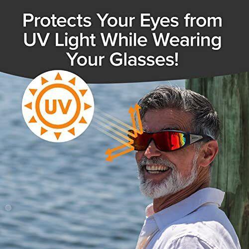 2 Pack - BattleVision Wrap Arounds HD Polarized Sunglasses, As Seen On TV, Fits Over Your Prescription Eyeglasses and Reading, See Clearer, Anti-Glare, Protects Your Eyes by Blocking Blue & UV Rays, Unisex