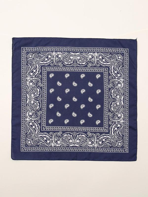 Fashion Paisley Print Square Hijab, Casual Versatile Bandana for Women & Men, Fashion Accessories for Daily Wear