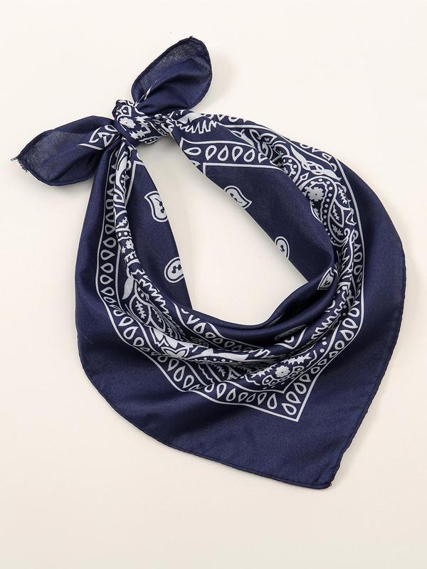 Fashion Paisley Print Square Hijab, Casual Versatile Bandana for Women & Men, Fashion Accessories for Daily Wear