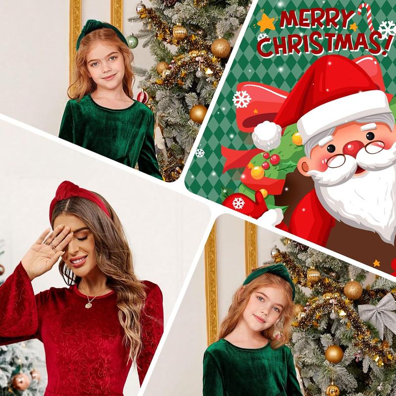 Christmas Headbands for Women  Red Knotted Headband Green Christmas  Wide Hair Band for Women  Fashion Headbands Holiday Gift