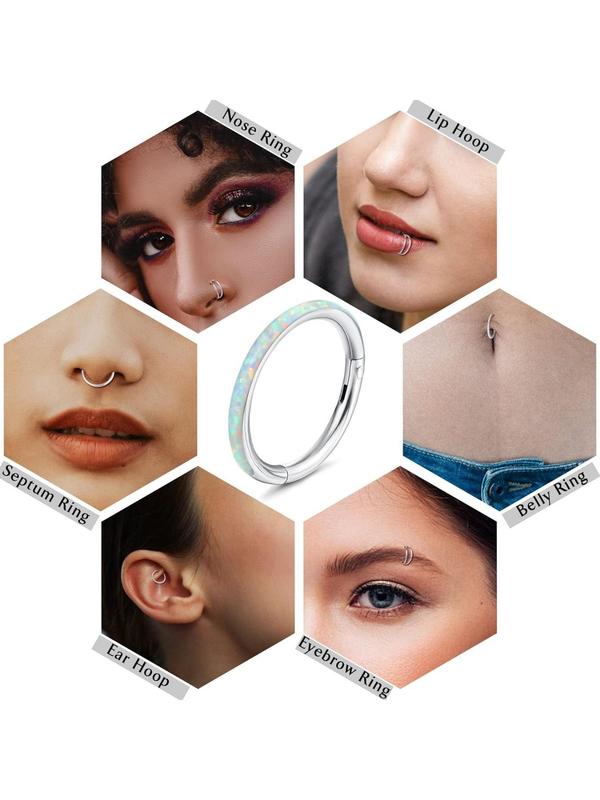 Rhinestone Decorated Nose Ring, Stainless Steel Nose Hoop, Fashionable Body Jewelry for Women & Men, Trendy All-match & Exquisite Jewelry for Birthday Gift