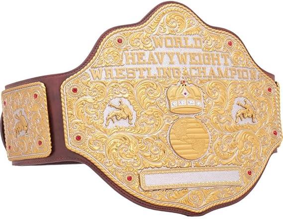 Dual Big Gold BELT World Heavyweight Championship Wrestling belt 2 MM Brass Browne,Best Material ,and bast Gift For Mans ,Best Gift For Christmas or New Year