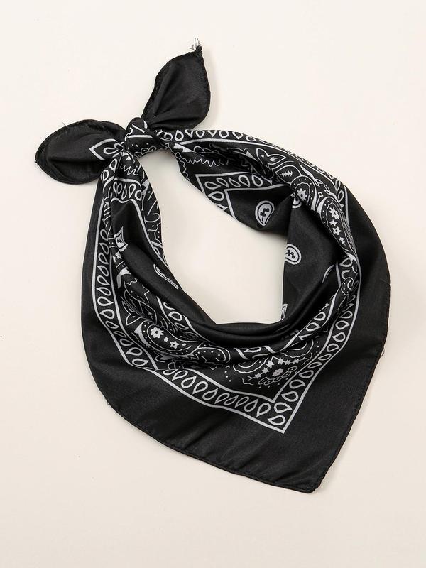 Fashion Paisley Print Square Hijab, Casual Versatile Bandana for Women & Men, Fashion Accessories for Daily Wear