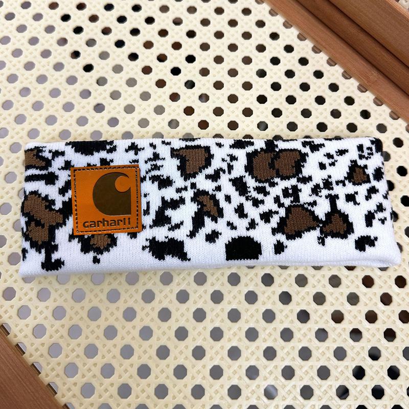 Trendy Knit Headband with Cow Print – Soft and Stylish