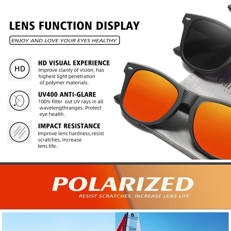 Carefully Driving Sunglasses Men Women Square Polarized Sun Glasses Fishing UV protection (3 pack) N1002 summer fashion cute  sunnies