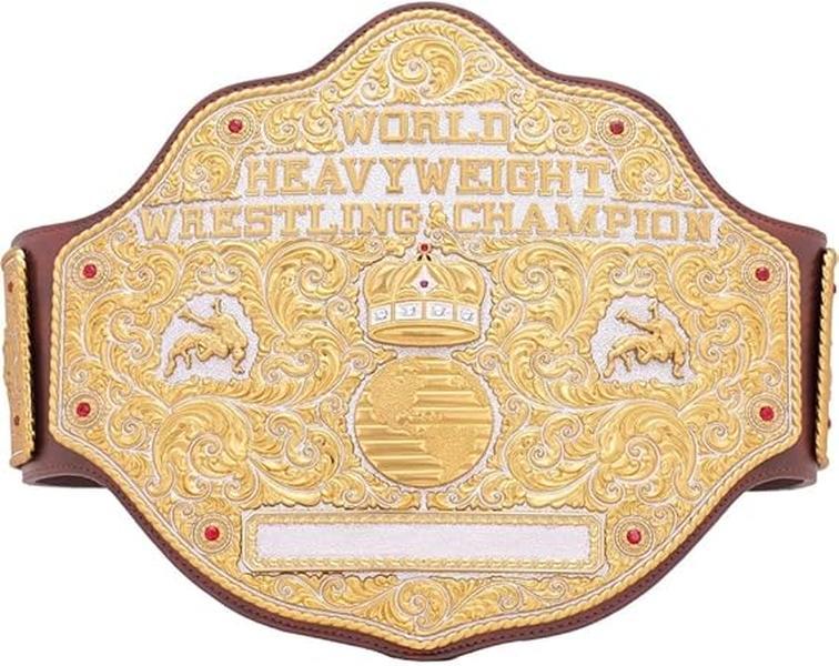 Dual Big Gold BELT World Heavyweight Championship Wrestling belt 2 MM Brass Browne,Best Material ,and bast Gift For Mans ,Best Gift For Christmas or New Year