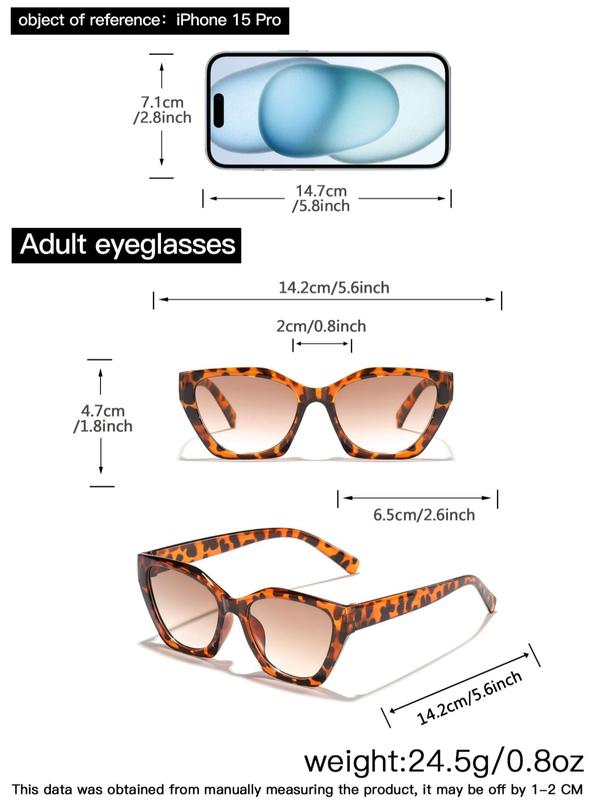 Hawksbill Clear Cat Eye Frame Sunglasses, Trendy Boho Vintage Style Sunglasses for Everyday Use, Fashion Accessories for Outdoor Activities