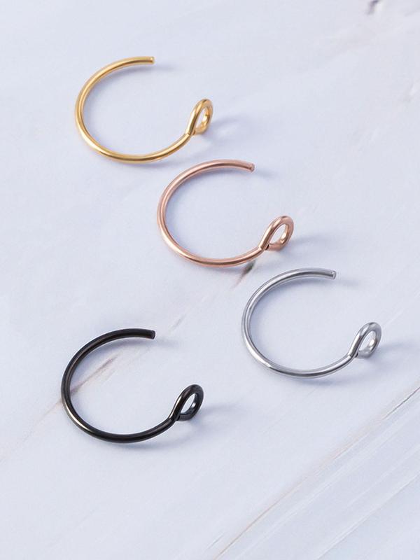 Magnetic Nose Ring, Stainless Steel Fake Nose Ring, Fashionable Body Jewelry for Women & Men, Trendy All-match & Exquisite Jewelry for Birthday Gift