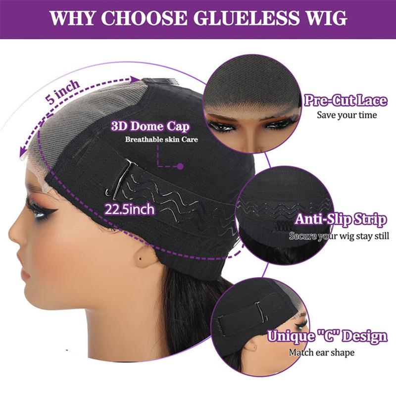 [Beginner Friendly] ALIGLOSSY 5X5 Glueless Deep Wave Lace Closure Wig 180 Density Wear And Go Pre Everything Ready To Wear Deep Curly Human Hair Wigs