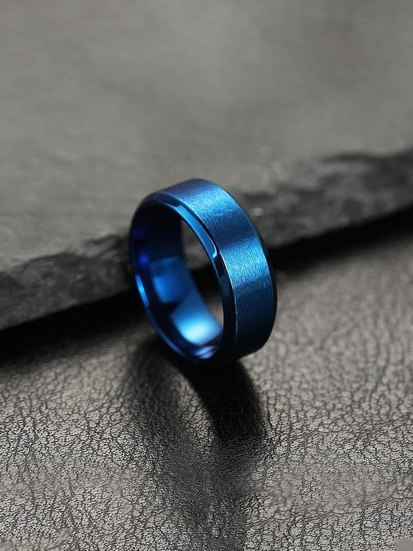 Simple Plain Color Wide Band Ring, Fashion Accessories for Both Men & Women for Party, Daily Clothing Decor, Trendy All-match & Exquisite Jewelry for Birthday Gift