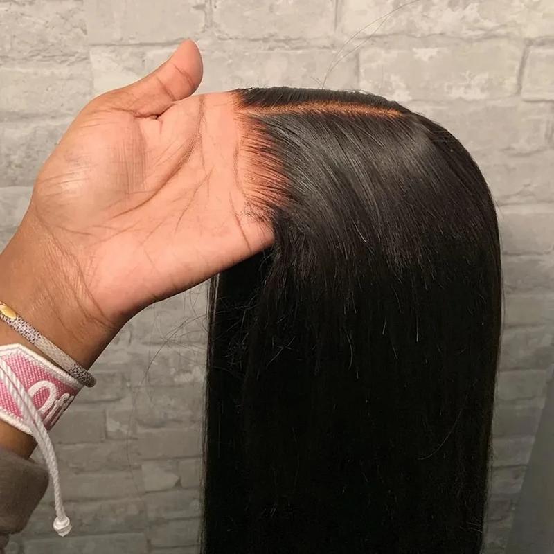 Glueless Wig Straight Brazilian Human Hair Wig Wear and Go 5x5 6X4 HD Transparent Lace Closure Wigs Pre Cut Lace Wig Bling Hair On Sale 180% Density