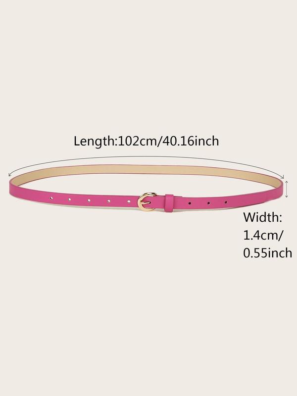 Summer Solid Color Skinny Belts for Women, Fashion Decorative Belt for Casual Outfits, Fashion Clothes Accessories for Party, Daily Clothing Decor