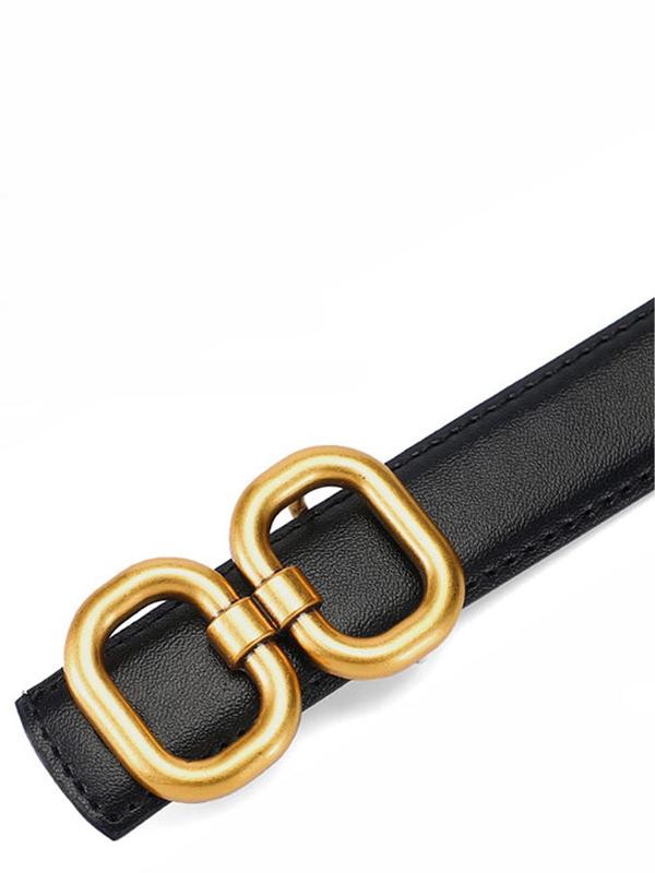 Women's Solid Color Buckle Belt, 2024 New Style Pu Leather Belt for Casual Outfits, Fashion Belt for Party, Daily Clothing Decor, Trendy All-match Belt for Birthday Gift