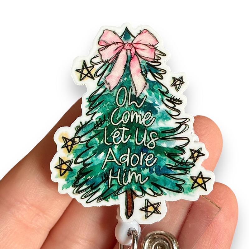 Glitter My Badge Trendy Christmas tree gingerbread badge reel for nurse and hospital workers. Badge clip Badge pull - Retractable swivel clip with a 360 rotation. Great gift for coworker.