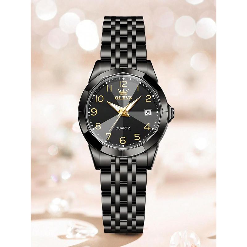 Style Lab  OLEVS Womens Watch Fashion Dress Diamond Female Watches For Ladies Analog Quartz Stainless Steel Waterproof Luminous Day Date Two Tone Wristwatch