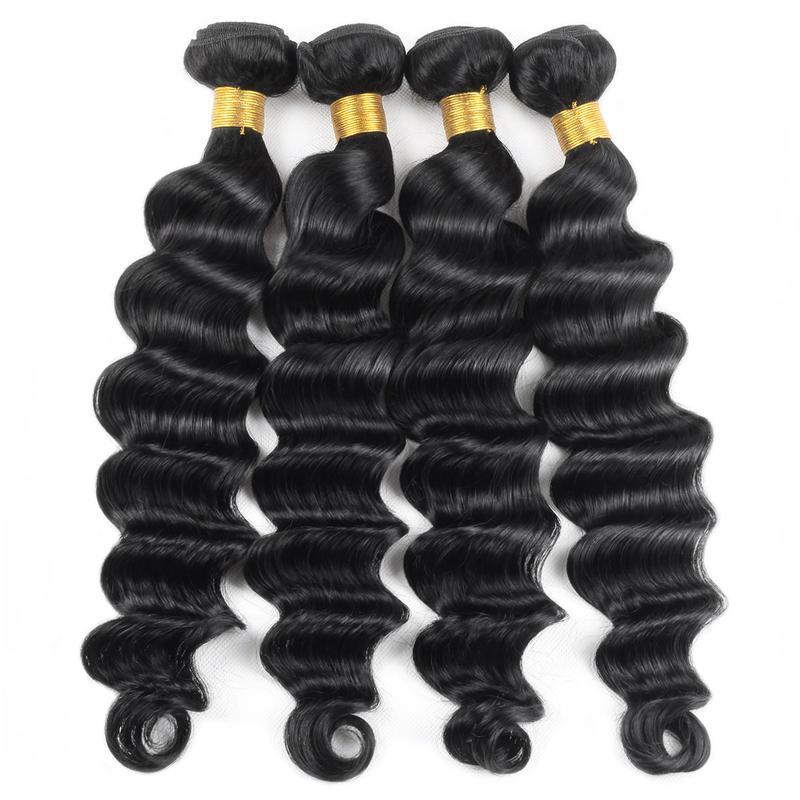 Brazilian Loose Deep Wave Bundles Remy Human Hair Weave 3 Bundles