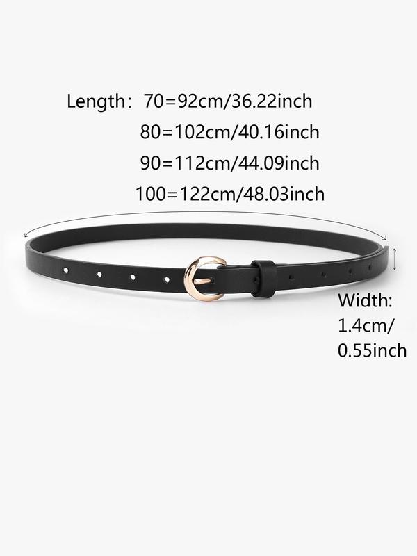 Summer Solid Color Skinny Belts for Women, Fashion Decorative Belt for Casual Outfits, Fashion Clothes Accessories for Party, Daily Clothing Decor