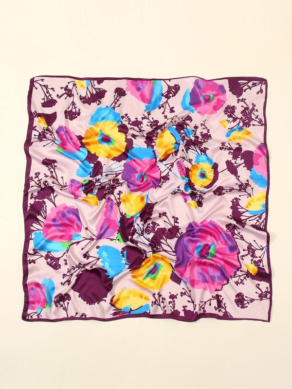 Women's Elegant Floral Print Scarf, Fashionable Soft Lightweight Shawl for Daily Wear, Casual Versatile Scarf for Women & Girls