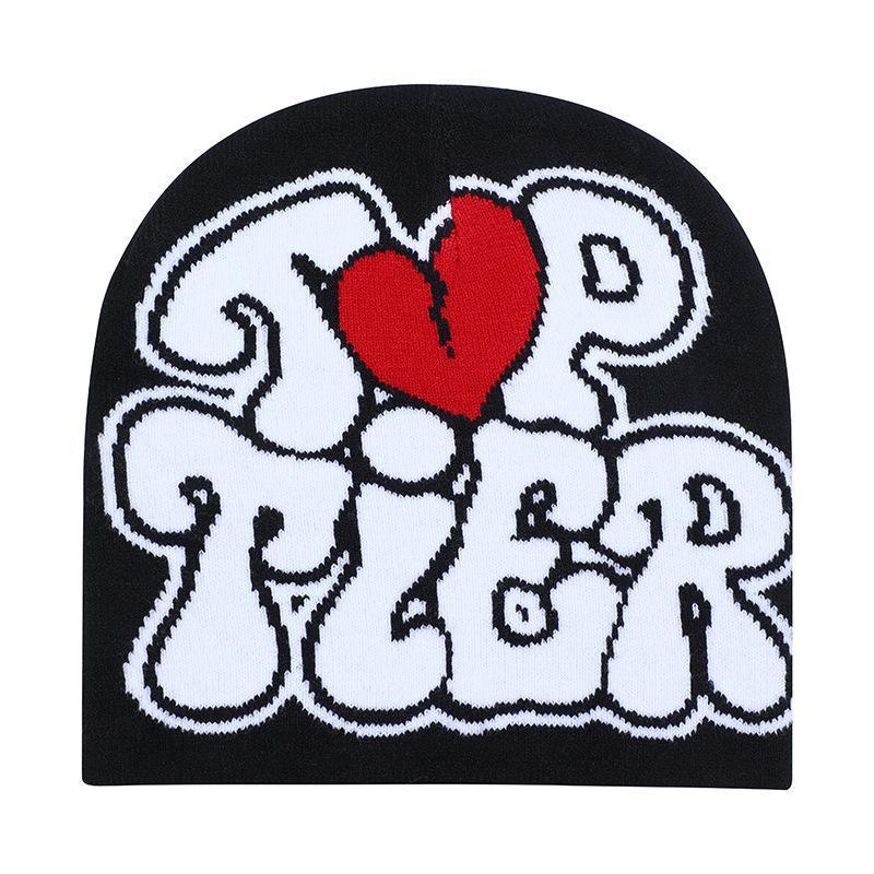 [BUY MORE SAVE MORE] Fashion Unisex Knit Cap Patterned Monogrammed Cap Beanies Heart Letter Hat Cap Mea Culpa Hip Hop Cap Knitwear Casual Winter Warm Hat