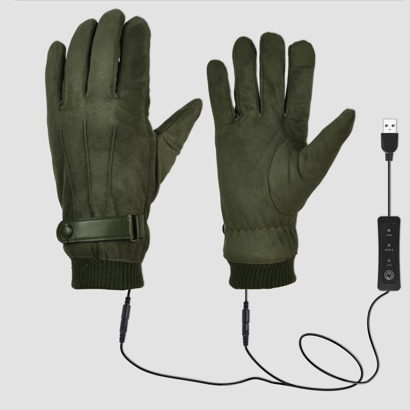 USB Heating Gloves plus Size Temperature Control Finger Back Heating Power Bank Take Hand Warmer Electric Heating Gloves Touch Screen