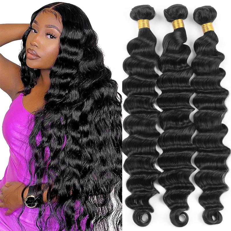 Brazilian Loose Deep Wave Bundles Remy Human Hair Weave 3 Bundles