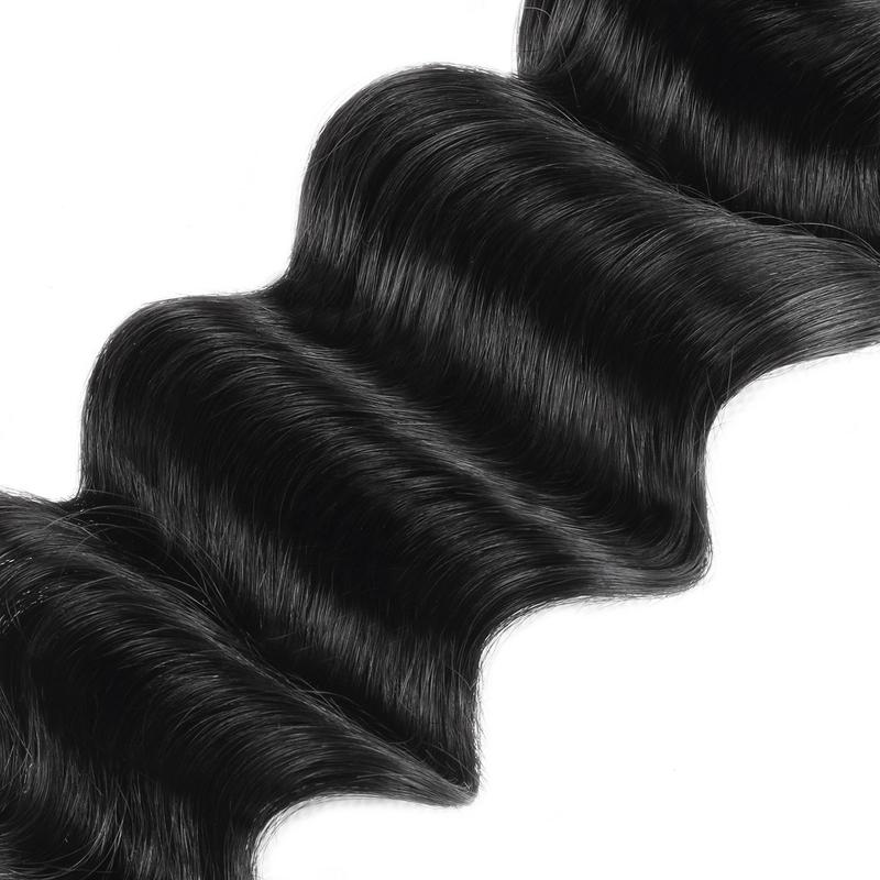 Brazilian Loose Deep Wave Bundles Remy Human Hair Weave 3 Bundles