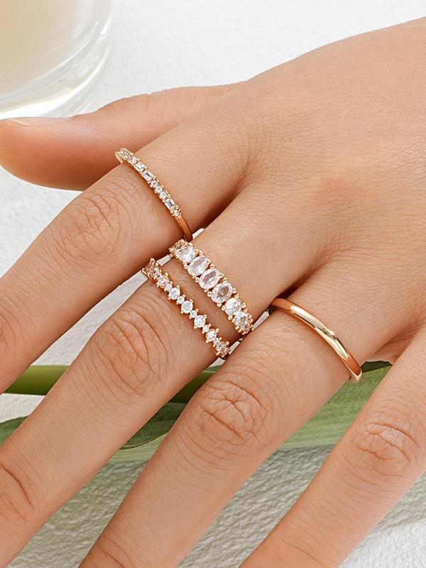 Elegant Fashion Rhinestone Decorated Ring, Fashion Hand Jewelry for Party, Daily Clothing Decor, Trendy All-match & Exquisite Jewelry for Birthday Gift